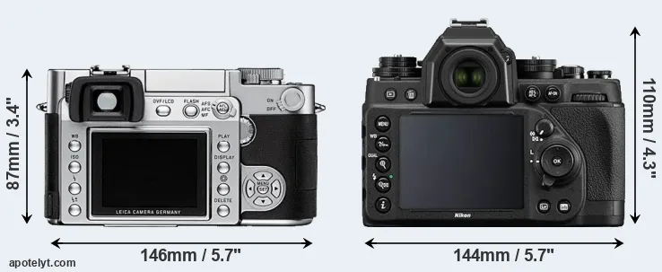 Comparison Digilux 3 or Df rear
