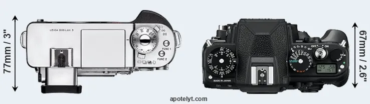 Compare Digilux 3 versus Df top