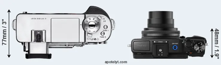 Compare Digilux 3 versus XZ-2 top