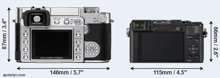Comparison Digilux 3 or LX100 II rear