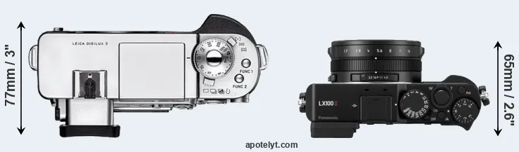 Compare Digilux 3 versus LX100 II top