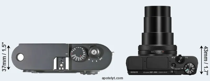 Compare M8 versus RX100 VI top