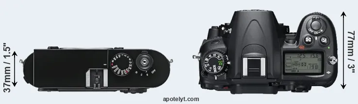 Compare M9 versus D7000 top