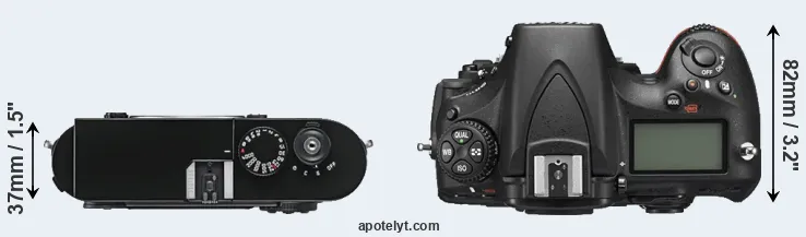Compare M9 versus D810 top