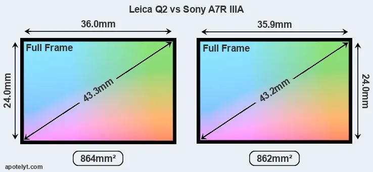Leica Q2 and Sony A7R IIIA sensor measures