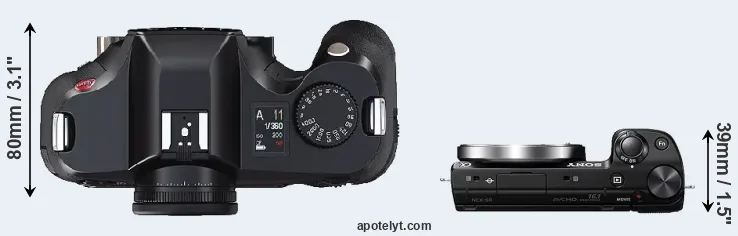 Compare S2 versus NEX-5R top