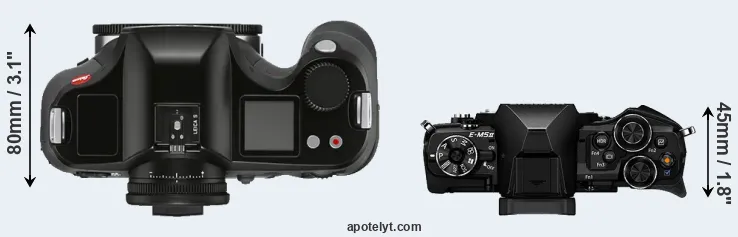 Compare S3 versus E-M5 II top
