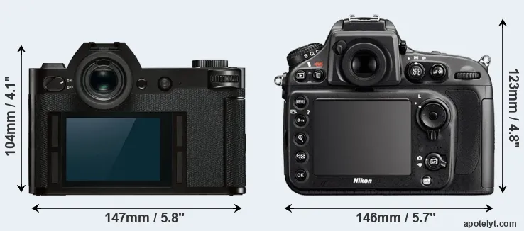 Comparison Leica SL or D800E rear