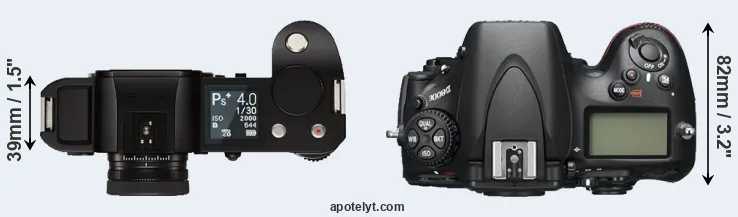 Compare Leica SL versus D800E top