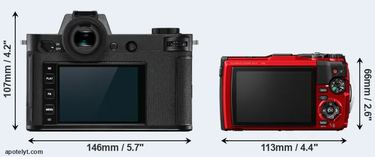 Comparison Leica SL2-S or TG-6 rear