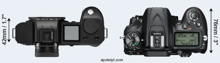 Compare Leica SL2 versus D7200 top