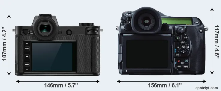 Comparison Leica SL2 or 645Z rear