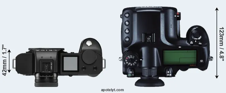 Compare Leica SL2 versus 645Z top