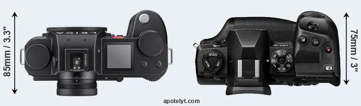 Compare Leica SL3 versus E-M1X top
