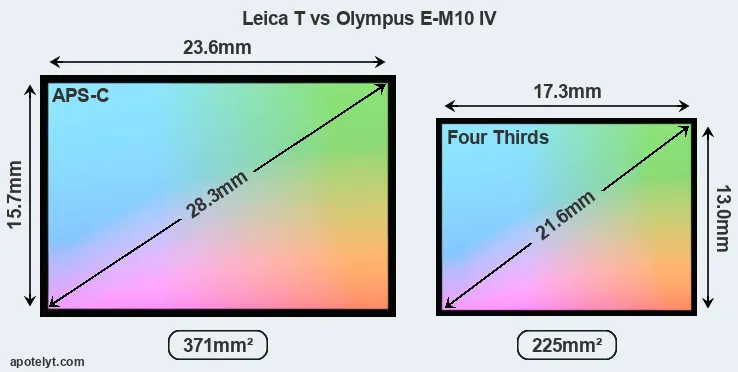 Leica T and Olympus E-M10 IV sensor measures