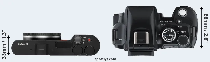 Compare TL versus E-500 top