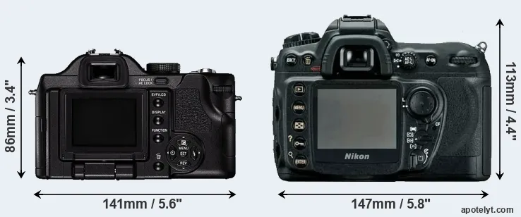 Comparison V-LUX 1 or D200 rear