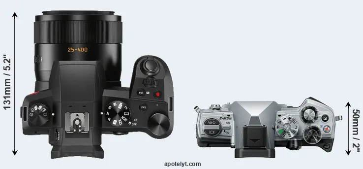 Compare V-LUX 5 versus E-M5 III top