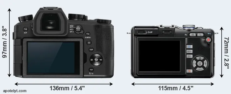 Comparison V-LUX 5 or E-PL1 rear