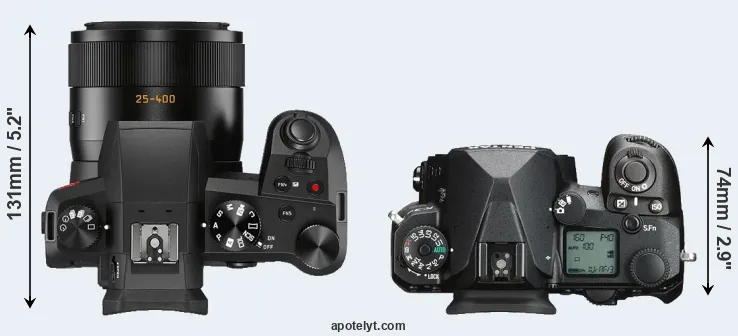 Compare V-LUX 5 versus K-3 III top