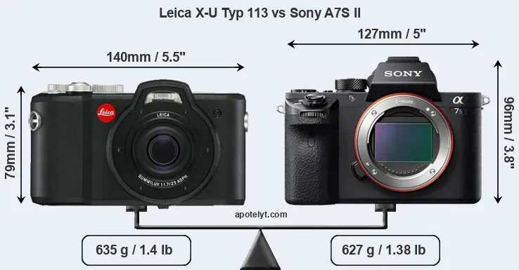 Size Leica X-U Typ 113 vs Sony A7S II