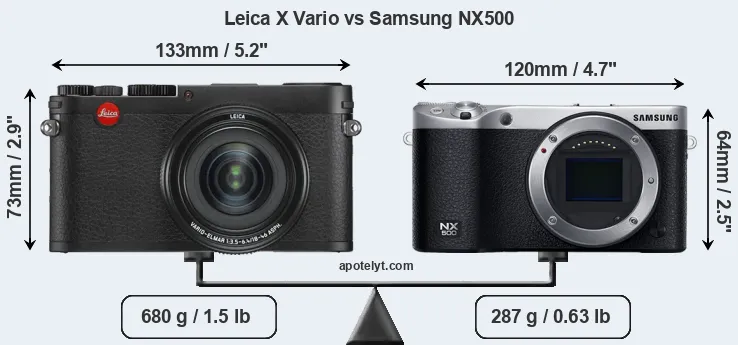 Size Leica X Vario vs Samsung NX500