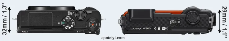 Compare J5 versus W300 top