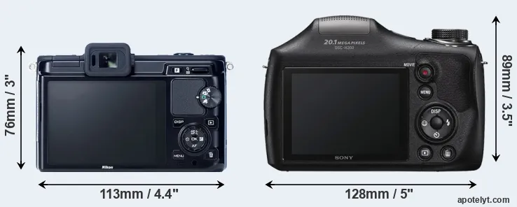 Comparison V1 or H300 rear