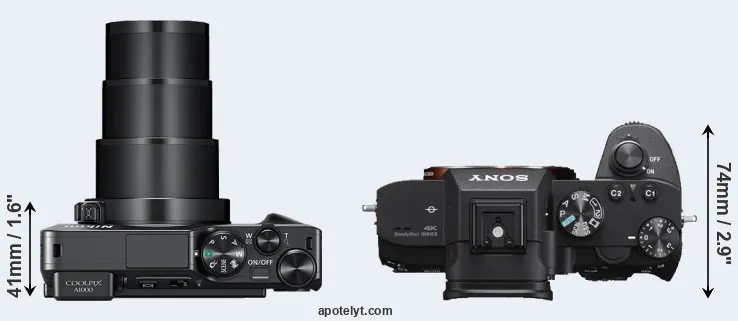 Compare A1000 versus A7 III top