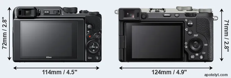 Comparison A1000 or A7C II rear