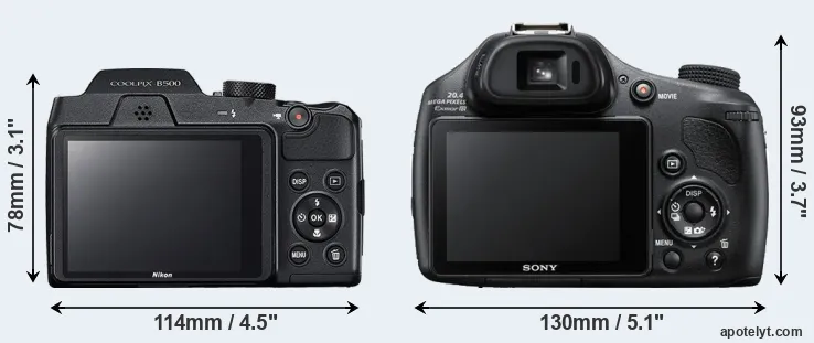 Comparison B500 or HX400V rear