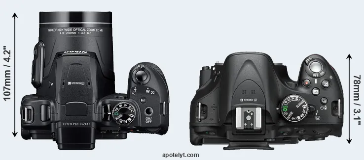 Compare B700 versus D5200 top