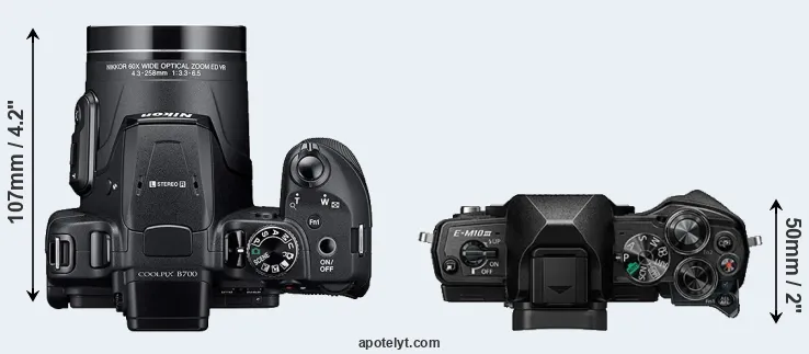 Compare B700 versus E-M10 III top