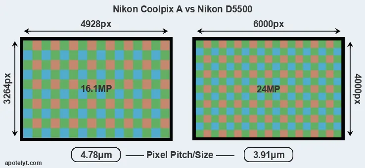 Coolpix A versus D5500 MP
