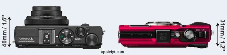 Compare Coolpix A versus TG-4 top