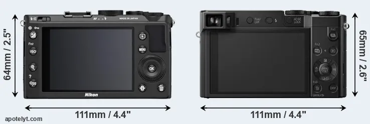 Comparison Coolpix A or ZS100 rear