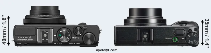 Compare Coolpix A versus GR IIIx top