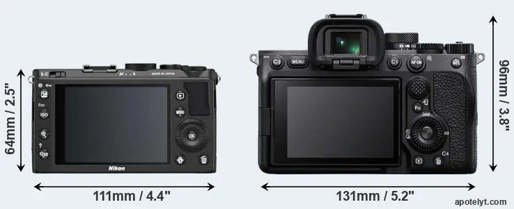 Comparison Coolpix A or A7 IV rear