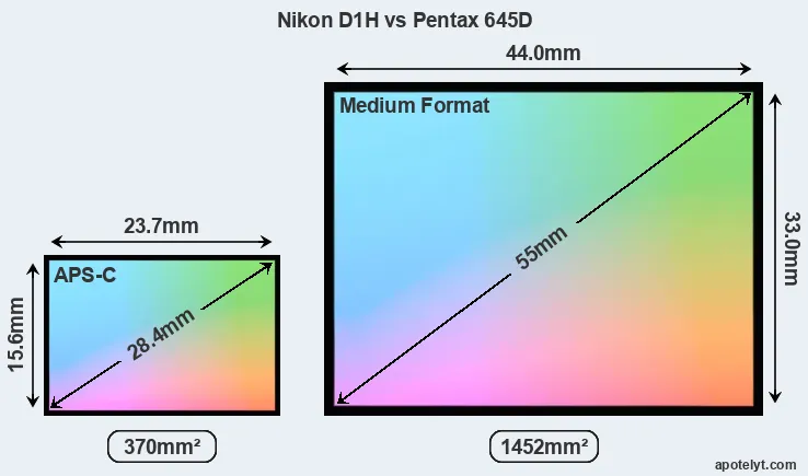 Nikon D1H and Pentax 645D sensor measures