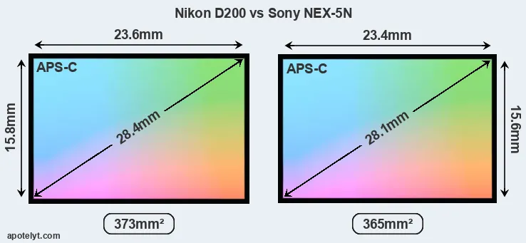 Nikon D200 and Sony NEX-5N sensor measures