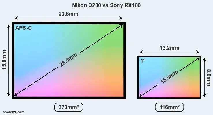 Nikon D200 and Sony RX100 sensor measures