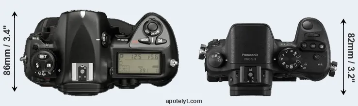 Compare D2X versus GH3 top