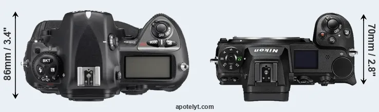 Compare D2Xs versus Z7 II top
