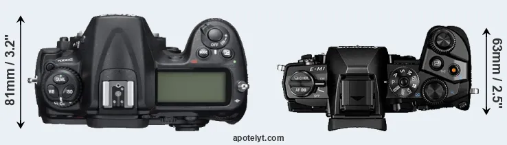Compare D300S versus E-M1 top