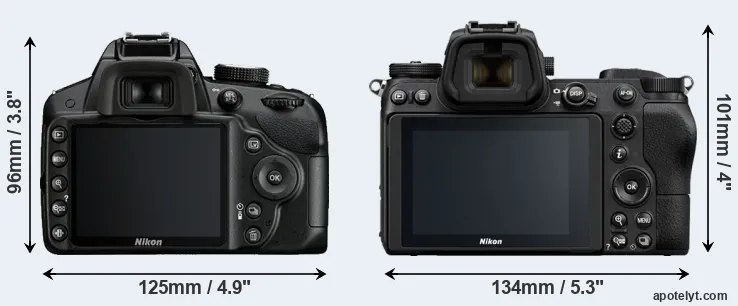 Comparison D3200 or Z7 rear