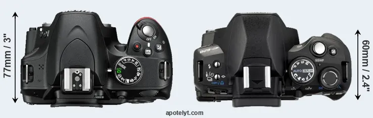 Compare D3200 versus E-620 top