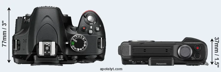Compare D3200 versus FT7 top