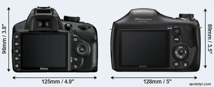 Comparison D3200 or H300 rear