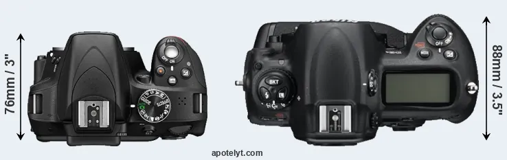 Compare D3300 versus D3S top