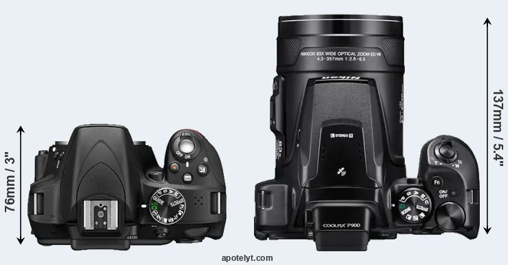 Compare D3300 versus P900 top